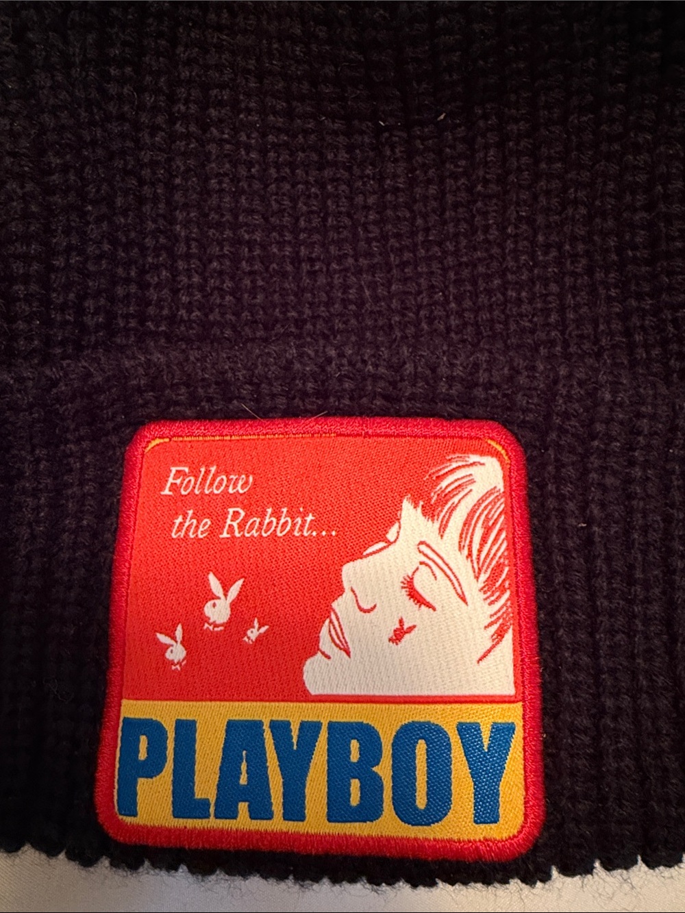 Black Playboy beanie. - Picture 3 of 4